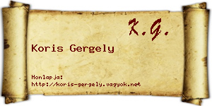 Koris Gergely névjegykártya